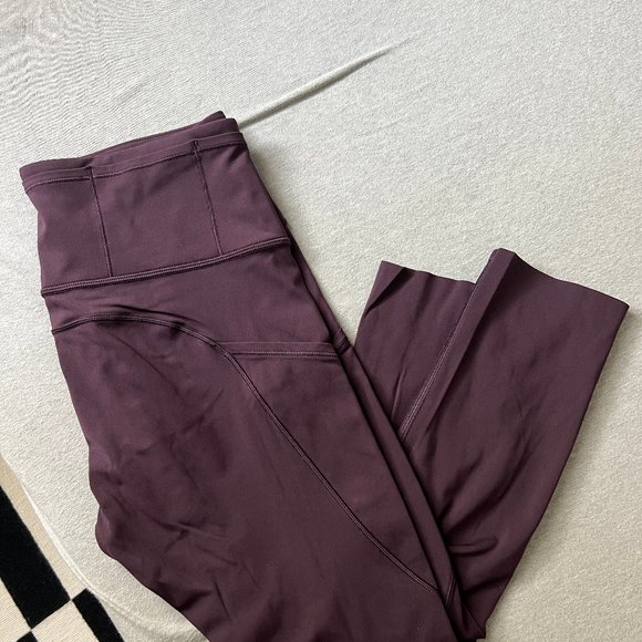 Lululemon Fast and Free Capris Crop, Size 6, Plum Shadow Purple Burgundy - Picture 10 of 10